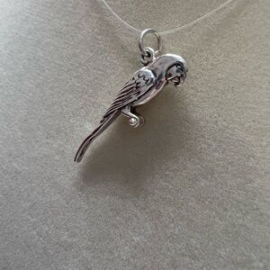 Vintage Parrot Charm Pendant Sterling Silver NOS